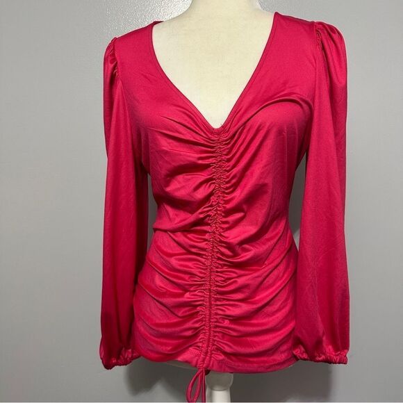 Marc New York cranberry ruched shirt NWT size M - Picture 1 of 8